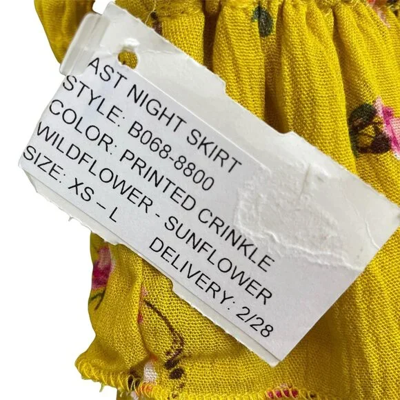 Blue Life yellow floral smocked secret crush last night set extra small MSRP 204 - Picture 11 of 12